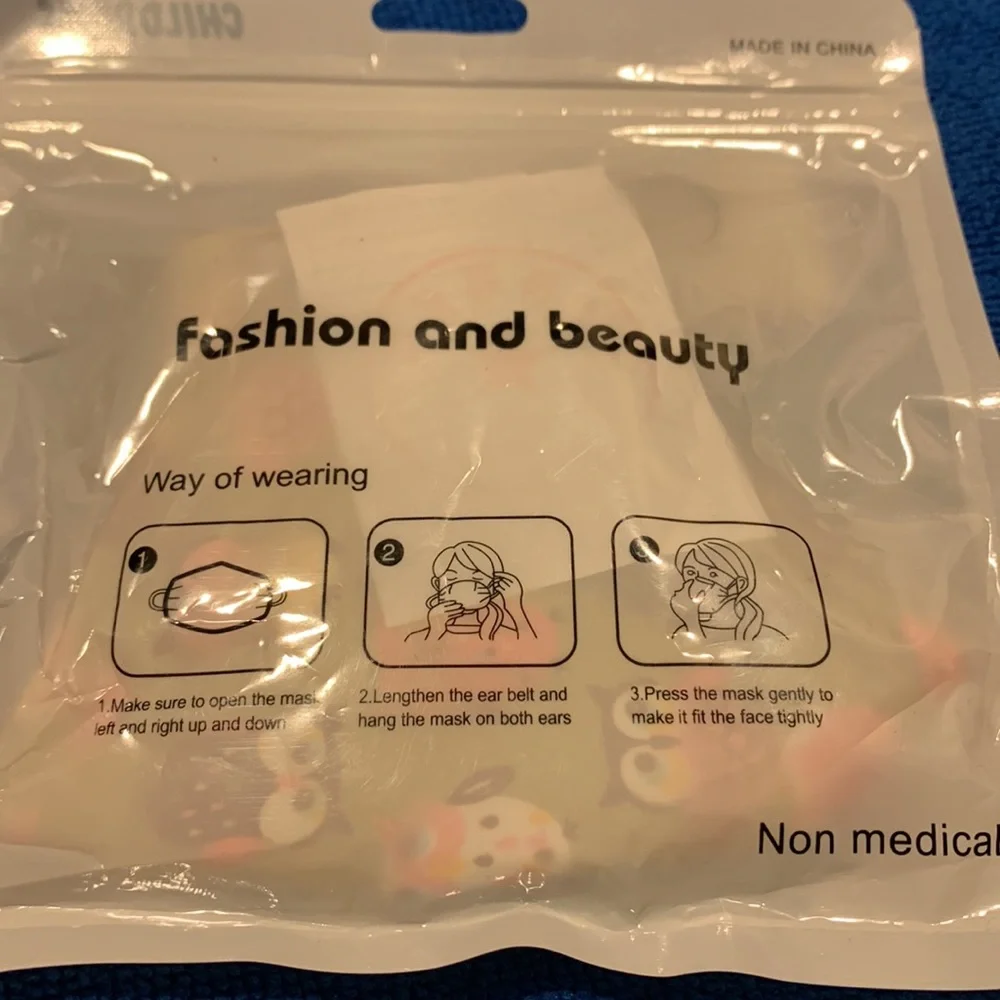 Cute Children’s Fashionable Washable Face Mask for ages 2-12yr adjustable loops